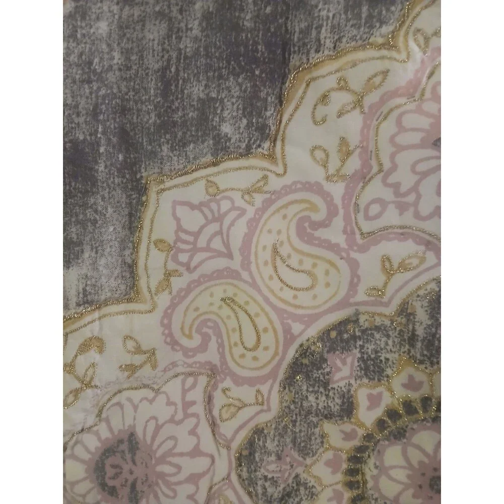 Pottery Barn Kids Bohemian Wonder (1) Pillow Sham Quilted Gray Medallion